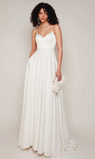 Alyce Paris 7099 - Deep V-Neckline Beaded Trim Dress - designer wedding dress at Silhouette Dresses