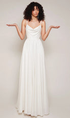 Alyce Paris 7100 - Cowl Neckline Sleeveless Satin Gown - back view