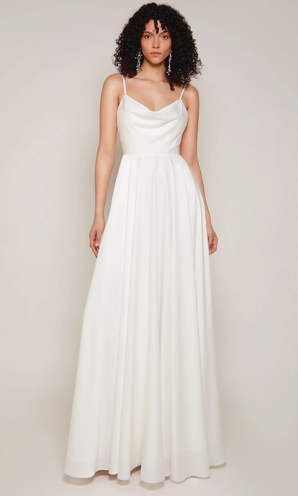 Alyce Paris 7100 - Cowl Neckline Sleeveless Satin Gown - detail view