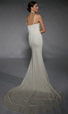 Alyce Paris 7104 - Plunging Bridal Sheath Gown with Ruched Detail - back view