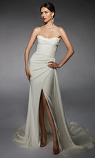 Alyce Paris 7105 - Cowl Neck Strapless Gown with Slit - designer wedding dress at Silhouette Dresses