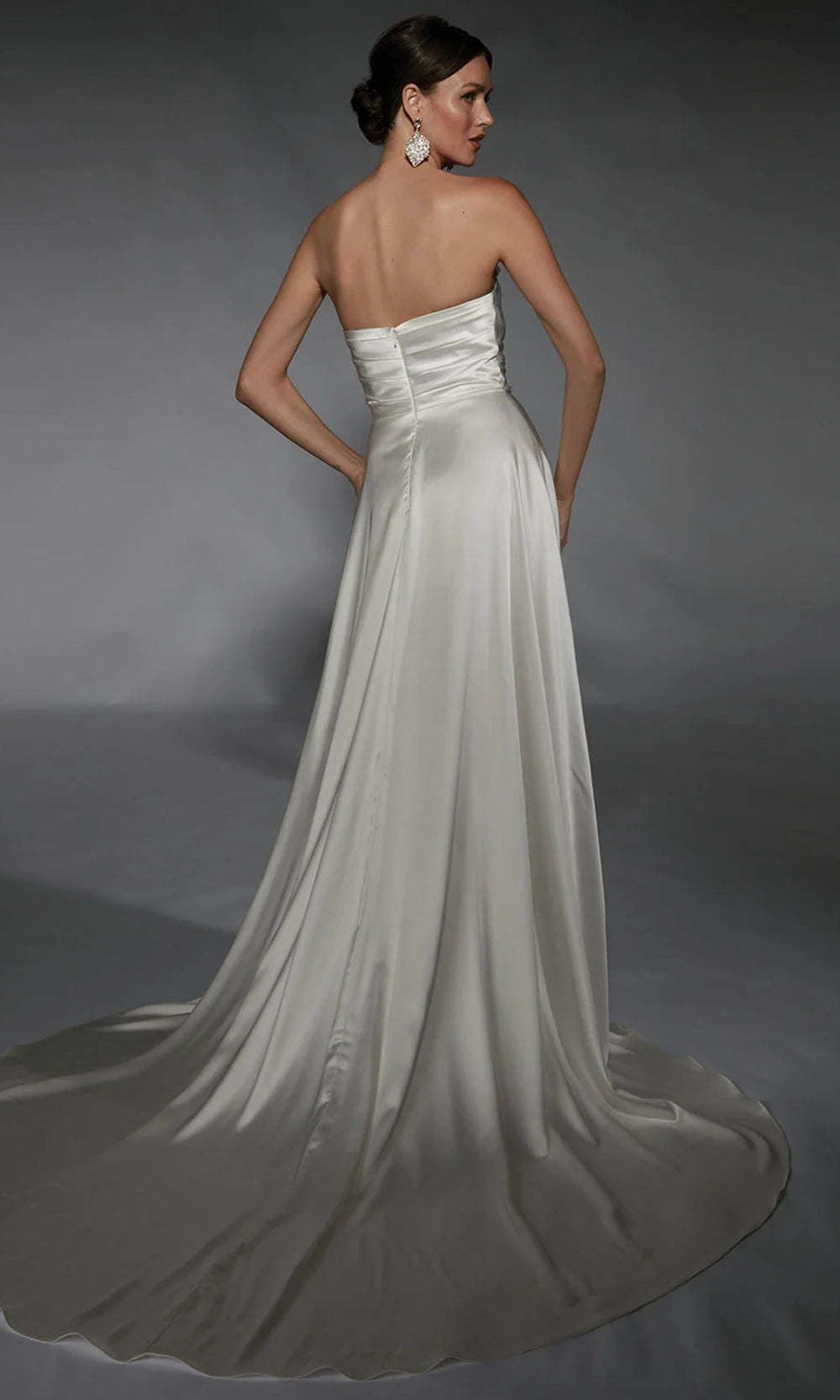 Alyce Paris 7107 - Strapless A-line Perfect Satin Gown - back view
