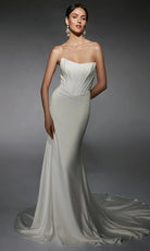 Alyce Paris 7109 - Strapless Corset Scoop Neck Bridal Gown - designer wedding dress at Silhouette Dresses