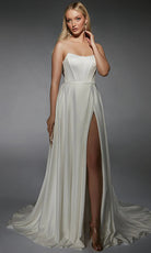 Alyce Paris 7111 - Strapless High Slit Wedding Gown - designer wedding dress at Silhouette Dresses