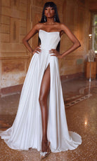 Alyce Paris 7111 - Strapless High Slit Wedding Gown - back view