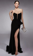 Alyce Paris 7113 - High Slit Strapless Fitted Dress - designer evening gown at Silhouette Dresses