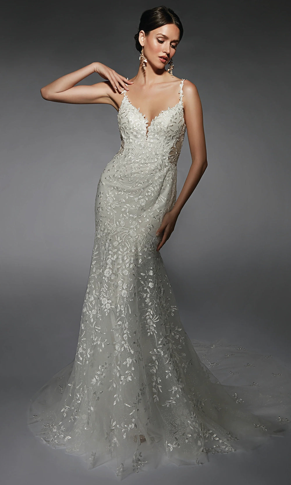 Alyce Paris 7120 - Scoop Back Floral Applique Bridal Gown - designer wedding dress at Silhouette Dresses