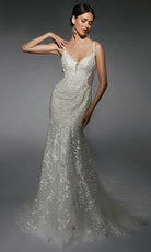 Alyce Paris 7120 - Scoop Back Floral Applique Bridal Gown - designer wedding dress at Silhouette Dresses