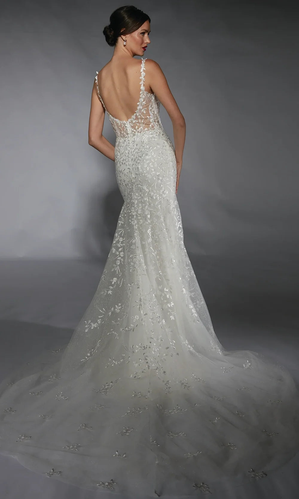 Alyce Paris 7120 - Scoop Back Floral Applique Bridal Gown