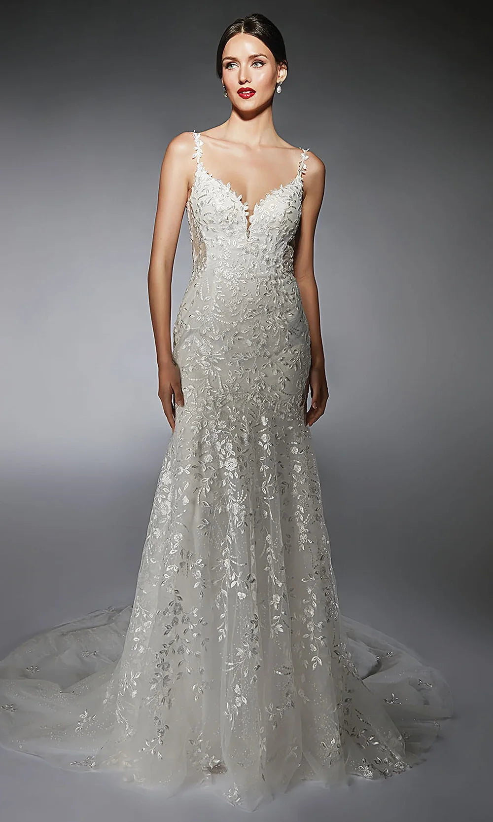 Alyce Paris 7120 - Scoop Back Floral Applique Bridal Gown