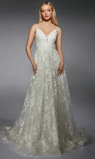 Alyce Paris 7122 - Floral Plunging V-Neck Bridal Ballgown - designer wedding dress at Silhouette Dresses