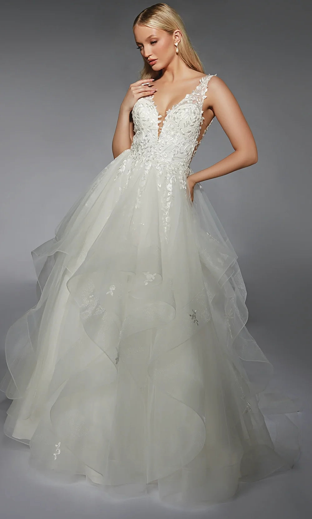 Alyce Paris 7126 - Illusion Scoop Back Layered Ballgown