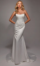 Alyce Paris 7139 - Scoop Neckline Corset Bodice Satin Gown - designer wedding dress at Silhouette Dresses