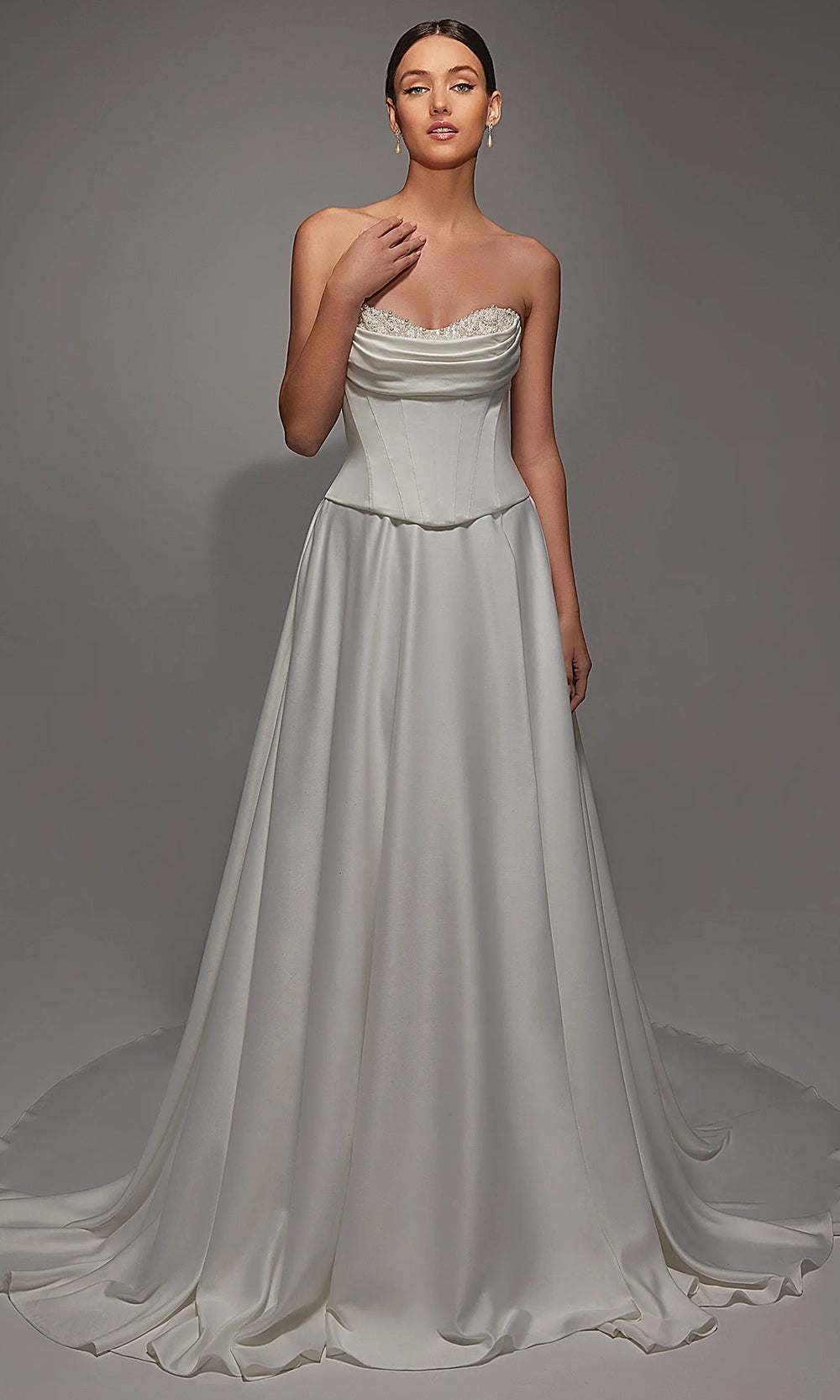 Alyce Paris 7142 - Corset Bodice Gown with Luxe Train - back view