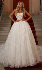 Alyce Paris 7149 - Lace Ballgown with Corset Bodice - back view