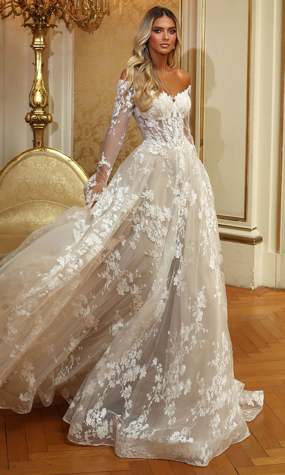 Alyce Paris 7150 - Printed Ruffle Corset Ballgown - designer wedding dress at Silhouette Dresses