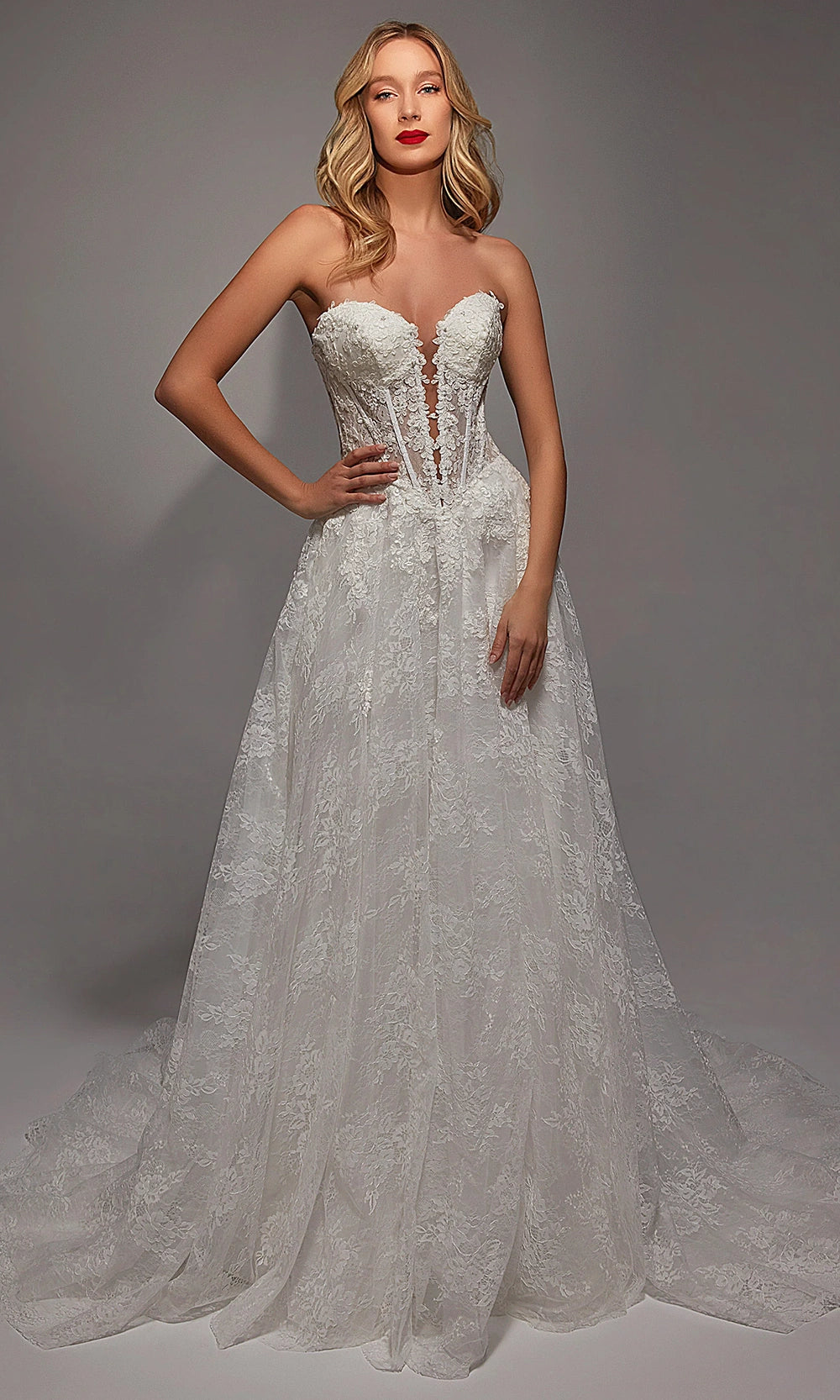 Alyce Paris 7154 - Lace Corset Gown - designer prom dress at Silhouette Dresses