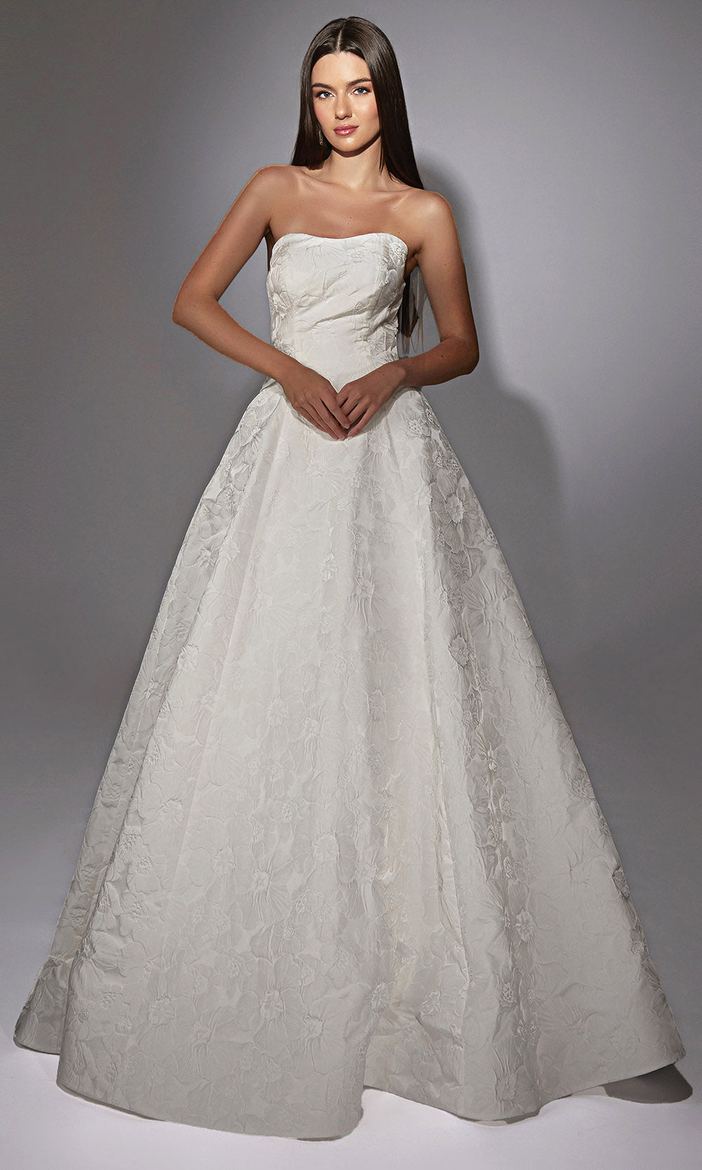 Alyce Paris 7155 - Semi-Sweetheart Floral Jacquard Bridal Gown - designer wedding dress at Silhouette Dresses