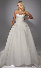 Alyce Paris 7164 - Floral Jacquard Ball Gown with Corset Bodice - designer wedding dress at Silhouette Dresses