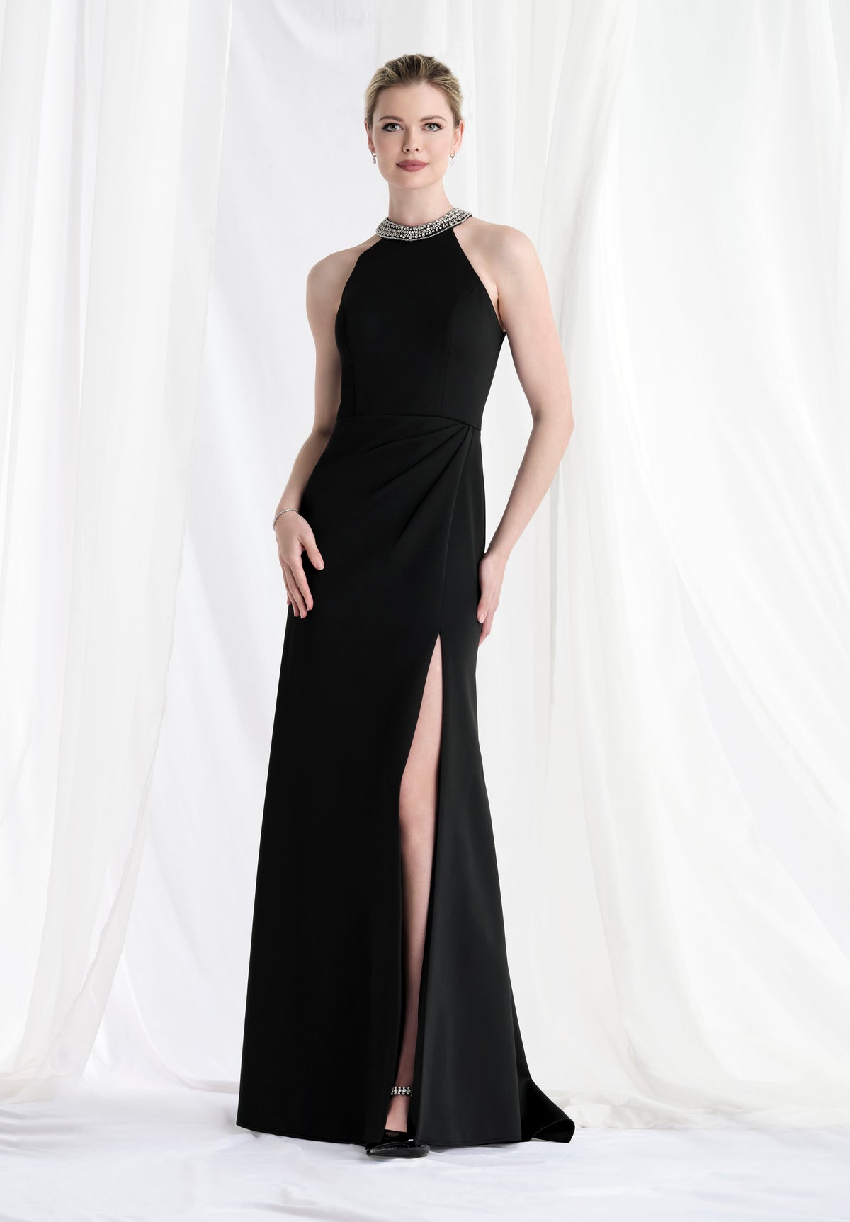 MGNY By Mori Lee 73171 - Beaded Collar Sleeveless Sheath Gown