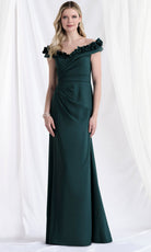 MGNY By Mori Lee 73183 - Off Shoulder Floral Appliqued Gown