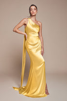 Ladivine 7454 - One Shoulder Fitted Long Gown