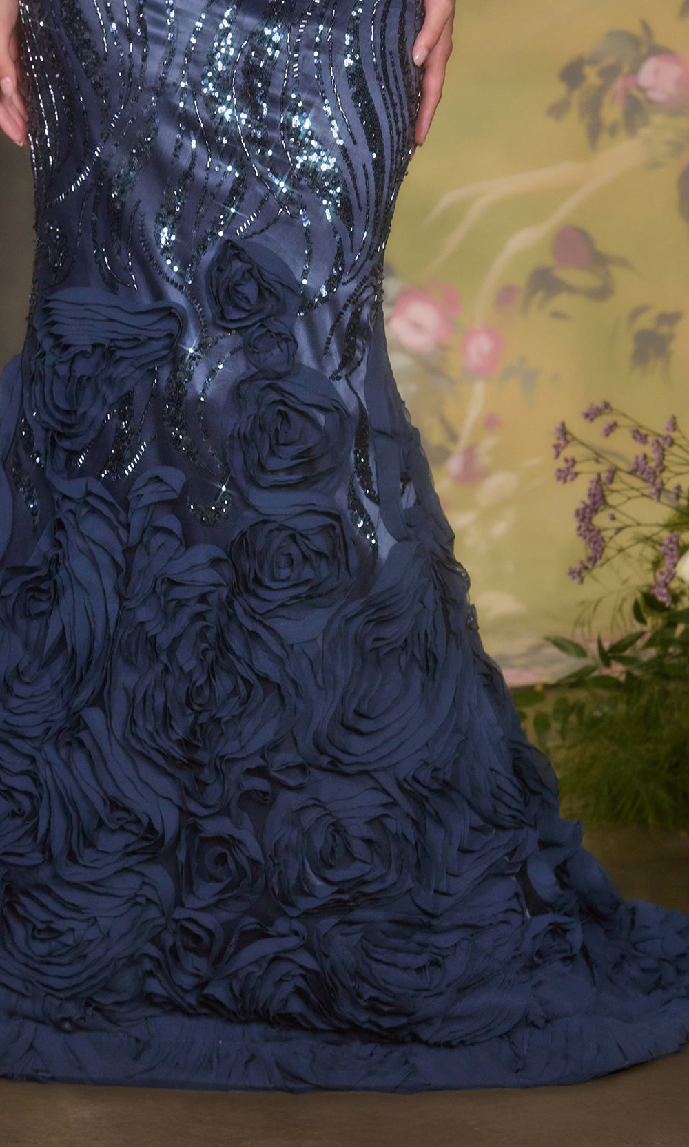 Andrea and Leo A1482 - Rosette Satin Mermaid Prom Dress - view 4