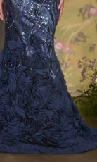 Andrea and Leo A1482 - Rosette Satin Mermaid Prom Dress - view 4