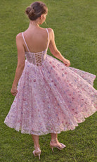 Andrea and Leo A1523 Floral Corset Tea-Length Dress