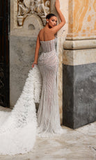 Chic and Holland BR550026 - Beaded Lace Applique Sweetheart Dress - back view