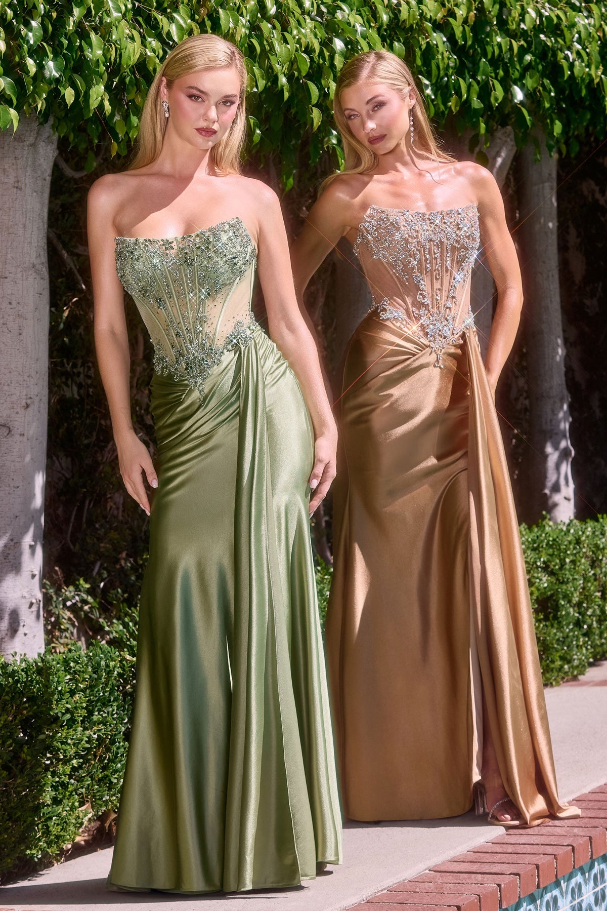 Ladivine C169 - Beaded Corset Mermaid Evening Gown