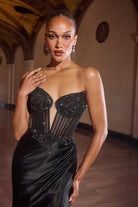 Ladivine C172 - Illusion Beaded Corset Prom Dress