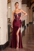 Ladivine C172 - Illusion Beaded Corset Prom Dress