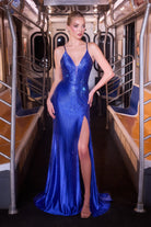 Ladivine CB163 - Rhinestone Embellished Mermaid Dress