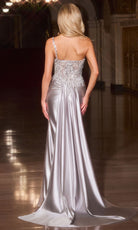 Ladivine CC0329 - One Shoulder Embellished Overskirt Gown