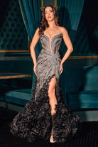 Ladivine CC2488 - Fitted Rosette Mermaid Gown