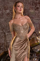 Ladivine CC456 - Draped Off Shoulder Prom Dress