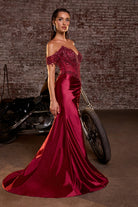 Ladivine CC456 - Draped Off Shoulder Prom Dress