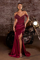 Ladivine CC456 - Draped Off Shoulder Prom Dress