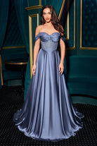 Ladivine CD297 - Pleated Sweetheart Evening Dress
