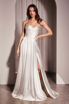 Ladivine CD378W - Satin A-Line Wedding Gown