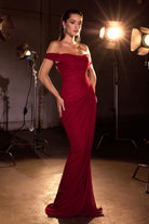 Ladivine CD387 - Versatile Neckline Ruched Evening Gown