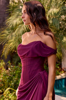 Ladivine CD387 - Versatile Neckline Ruched Evening Gown