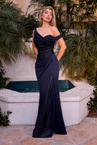 Ladivine CD387 - Versatile Neckline Ruched Evening Gown