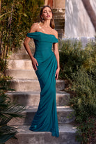 Ladivine CD387 - Versatile Neckline Ruched Evening Gown