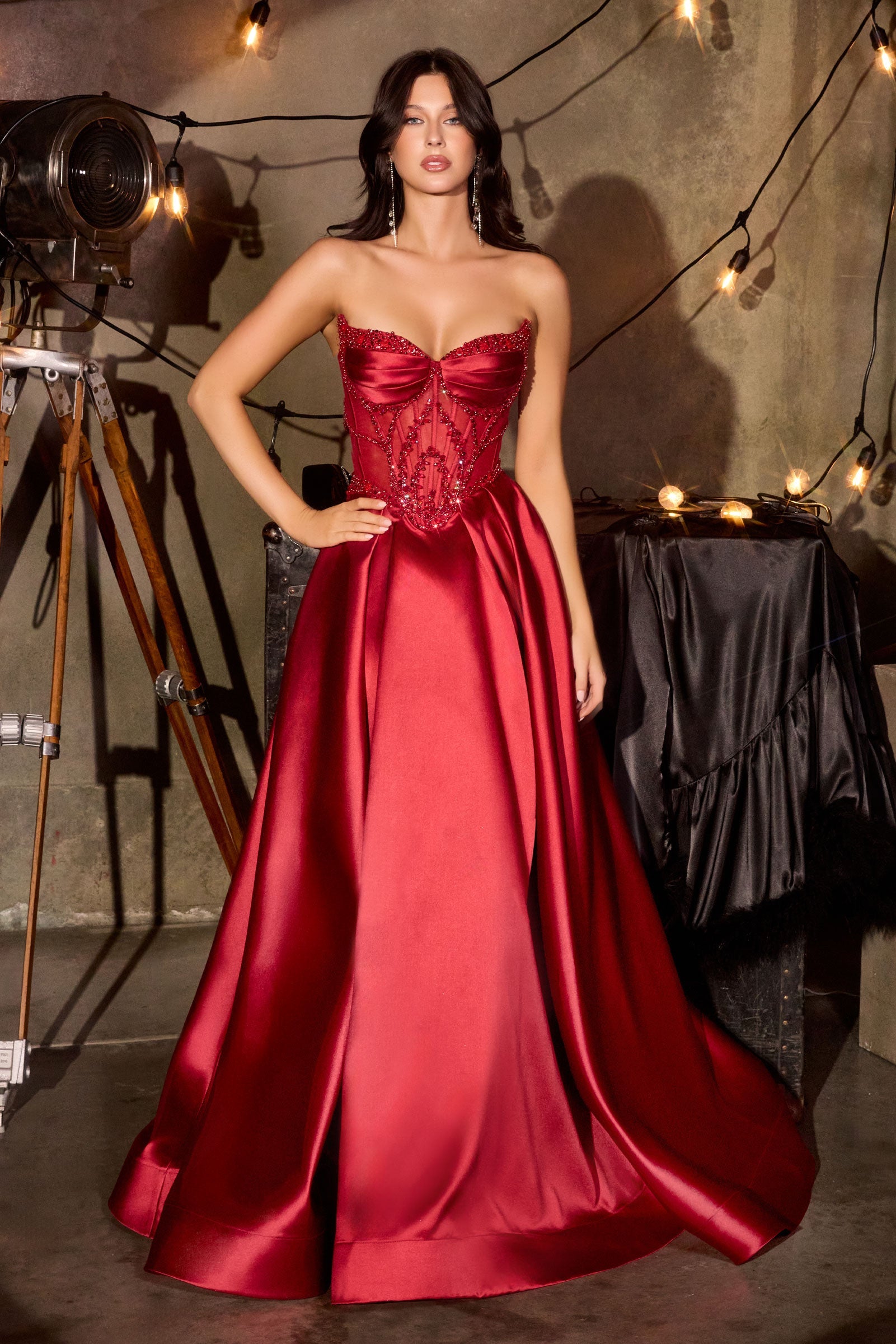 Ladivine CD389 - Strapless Beaded Sweetheart Ballgown