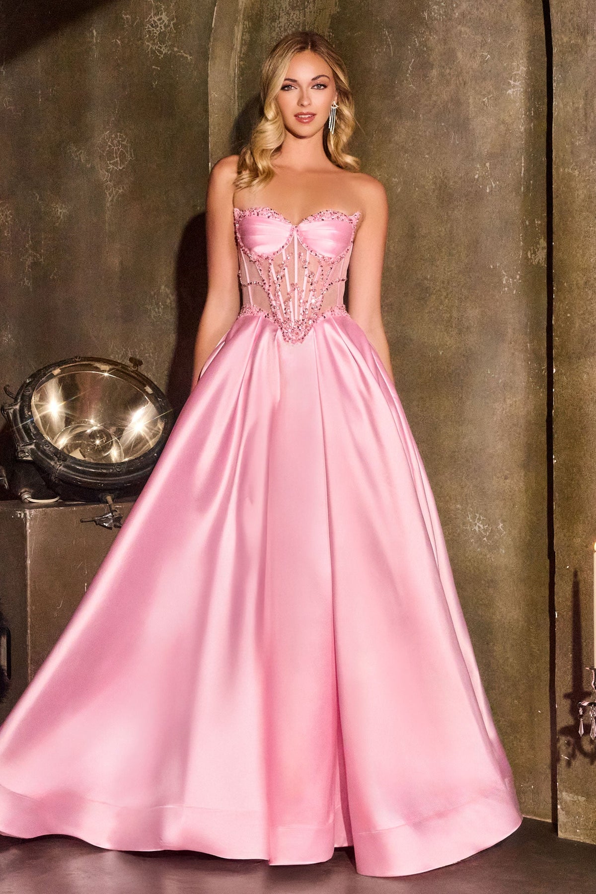 Ladivine CD389 - Strapless Beaded Sweetheart Ballgown