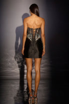 Ladivine CD645 - Beaded Embroidered Satin Short Dress
