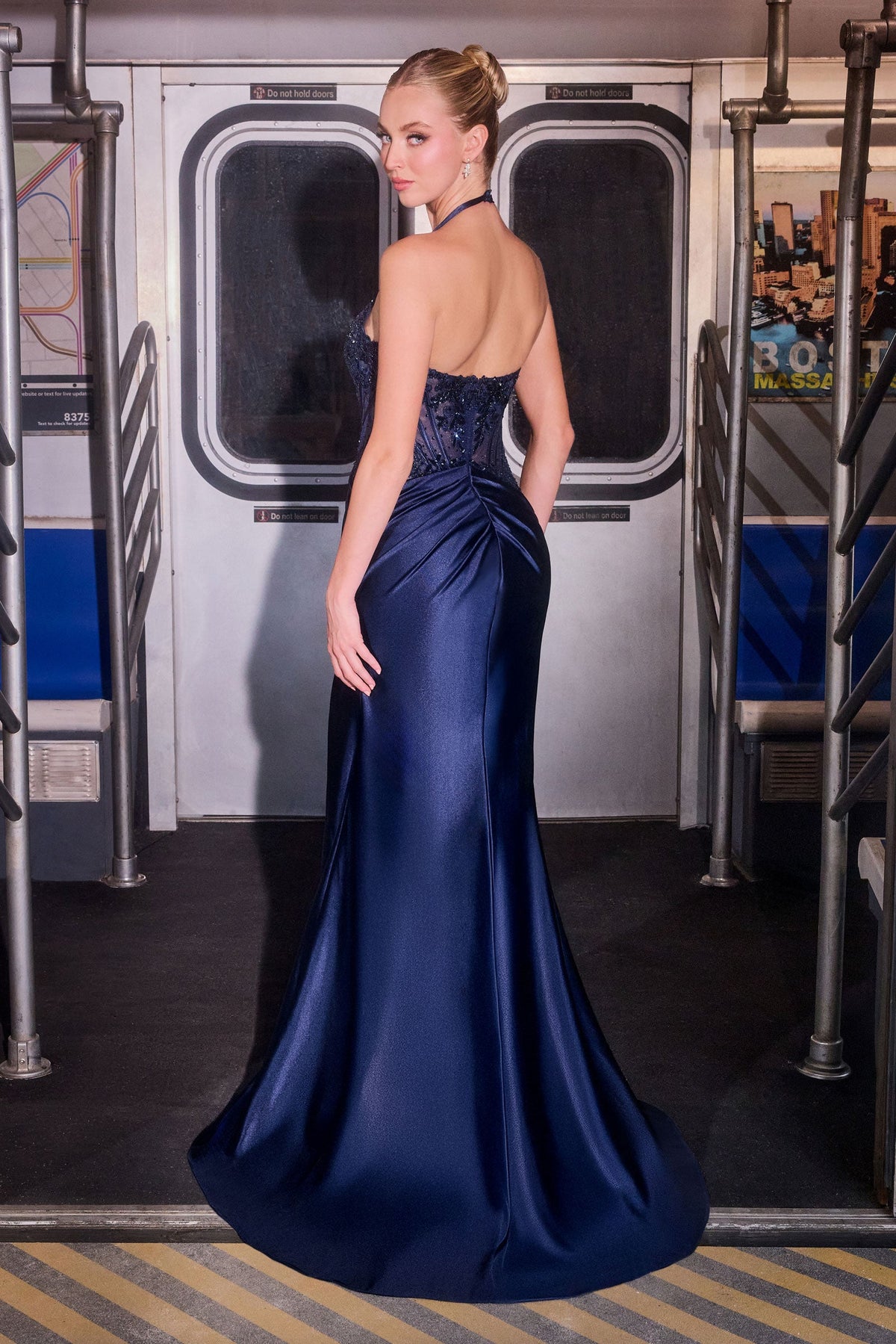 Ladivine CD690 - Asymmetric Satin Prom Dress