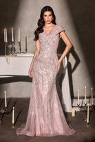 Ladivine CD698 - Beaded Tulle Mermaid Gown
